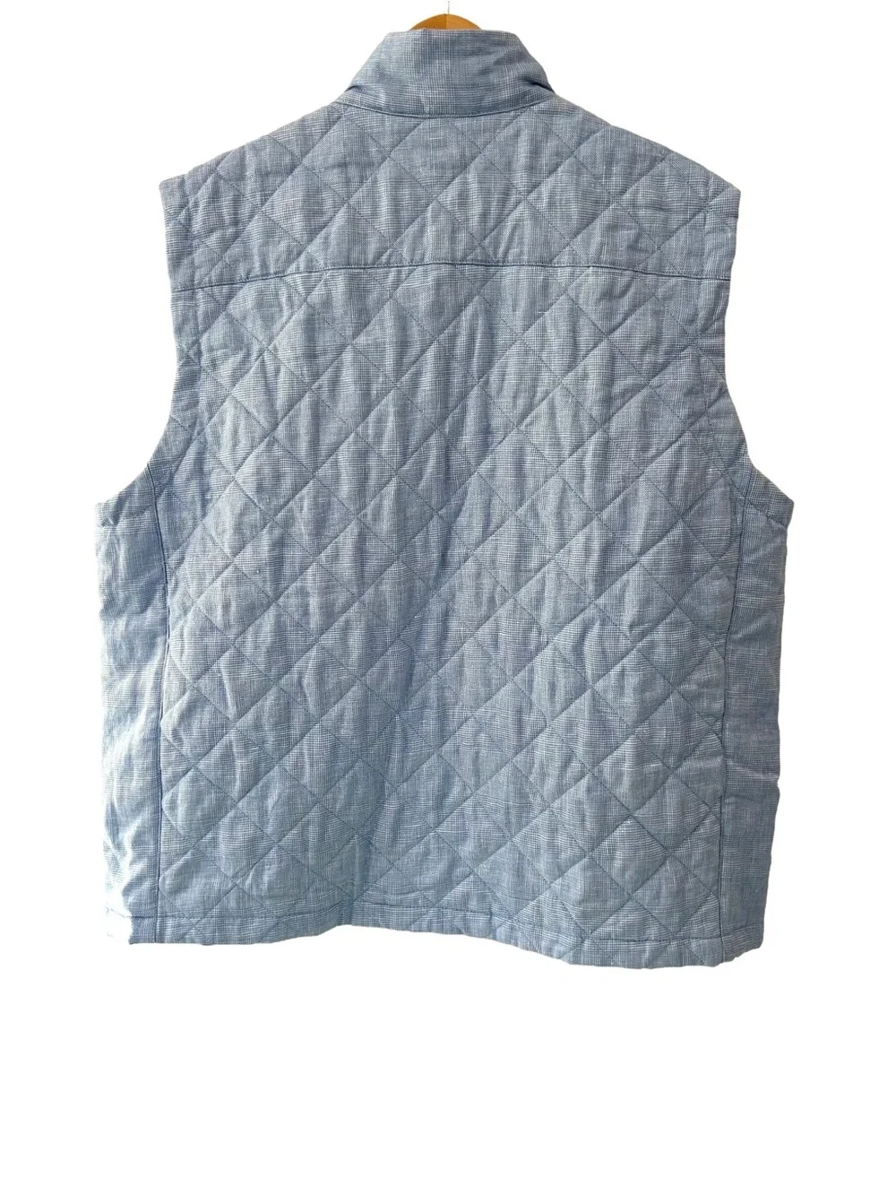 Vineyard Vines men’s Linen cotton Dorset Vest XL blue quilted insulated NWT